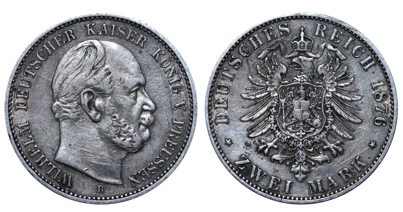 Kingdom of Prussia (German States), King William I (1861-1888), 2 marks, 1876 ye...