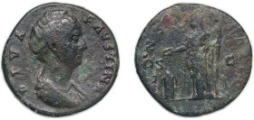 Rome Roman Empire 141 - 141 AE Sestertius - Faustina the Elder (CONSECRATIO S C; Vesta) Bronze Rome Mint 21.52g VF RIC III 1130 OCRE ric.3.ant.1130