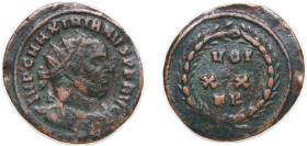 Rome Roman Empire 303 - 305 FK AE Antoninianus - Maximianus (VOT XX) Bronze Carthage Mint 1.83g VF RIC IV.1 Carthage 37b OCRE ric.6.carth.37b