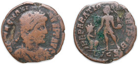 Rome Roman Empire 383 - 388 LVGS AE Follis - Magnus Maximus (REPARATIO REIPVB) Bronze Lugdunum Mint 3.54g VF RIC IX 32
