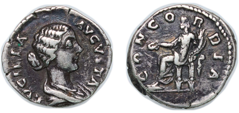 Rome Roman Empire 164 - 180 AR Denarius - Lucilla (CONCORDIA; Concordia) Silver ...