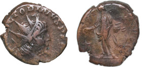 Rome Gallic Empire 269 - 270 BI Antoninianus - Victorinus (PIETAS)BI Billon (.020 silver) Cologne Mint 3.52g VF RCV III 11176 RIC V.1 57 OCRE ric.5.vi...