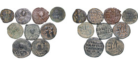 Byzantine states Byzantine Empire 7th-12th Century AE Coinage (9 Lots) Bronze VF