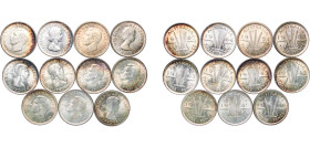 Australia Commonwealth 1942-1964 3 Pence (11 Lots) Silver (.925) UNC