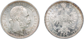 Austria Austro-Hungarian Empire 1878 1 Florin - Francis Joseph I Silver (.900) Vienna Mint (18963072) 12.39g UNC KM 2222 Kahnt/Schön 149