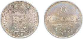 Austria Empire 1849 A 6 Kreuzer Silver Vienna Mint (251879231) 1.9g UNC KM 2200 Adamo M9.1