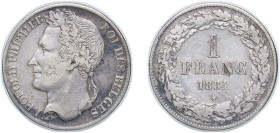 Belgium Kingdom 1834 1 Franc - Léopold I Silver (.900) Brussels Mint 5g XF KM 7