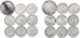 China Hong Kong British colony 1867-1904 Coinage (9 Lots) VF
