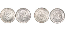 Colombia Republic 1962-1963 50 Centavos (2 Lots) Copper-nickel Bogota Mint UNC KM 217