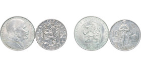 Czechoslovakia 1954-1976 10 & 100 Korun Coinage (2 Lots) Silver UNC