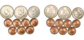 El Salvador Republic 1952-1956 1, 5, 10 Centavos (10 Lots) UNC