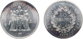 France Fifth Republic 1978 50 Francs Silver (.900) Paris Mint (12030211) 30g UNC F 426-427 Gad 882 Schön 237 KM 941