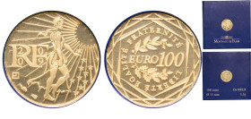 France Fifth Republic 2009 100 Euros (La Semeuse) Gold (.9999) Paris Mint (50000) 3.1g PF KM 1582