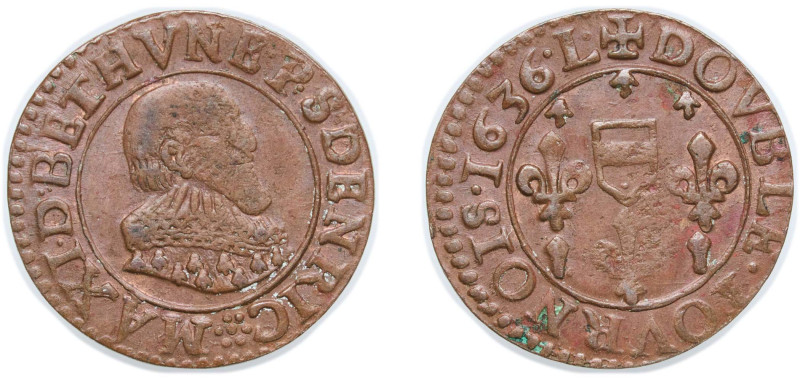 France Principality of Boisbelle-Henrichemont French feudal 1636 Double Tournois...