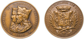France Dated 1845 Medal - Hôpitaux Civils de Lyon Bronze 16.99g UNC