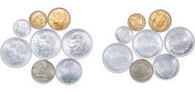 France 1922-1954 Coinage (8 Lots) Copper-Aluminium Paris Mint UNC