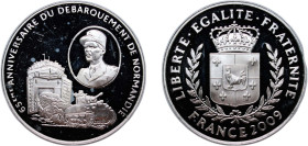 France Fifth Republic 2009 Medal - Débarquement de Normandie, (Philippe Leclerc de Hauteclocque) Silver (.999) 20g PF