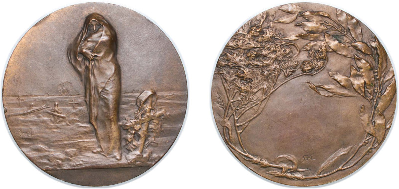 France Third Republic 1916 Medal - L'Oeuvre des barbares, By M.R. Lancelot-Croce...