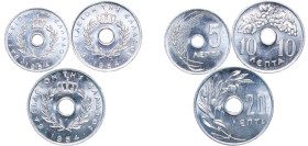 Greece Kingdom 1954 5, 10, 20 Lepta - Paul (3 Lots) Aluminium Bern Mint UNC