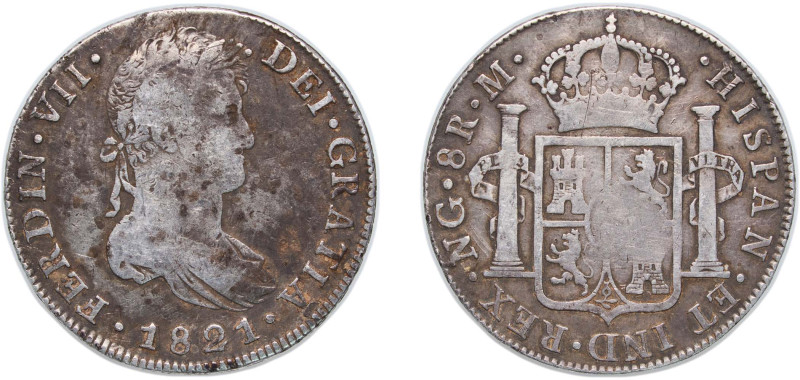 Guatemala Spanish colony 1821 NG M 8 Reales - Fernando VII Silver (.896) Guatema...