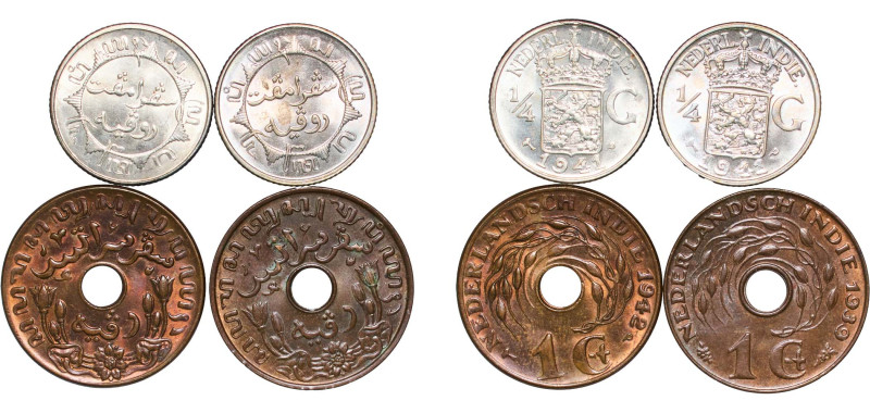 Indonesia Netherlands East Indies Dutch colony 1939-1942 1 Cent (Bronze, 2 Lots)...