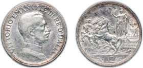 Italy Kingdom 1916 R 2 Lire - Victor Emmanuel III Silver (.835) Rome Mint (10923056) 9.96g AU KM 55