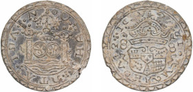 Mexico ND 8 Reales - Columnario (Fantasy Southeast Asia XX Century) Tin 13.9g VF