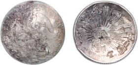 Mexico Federal Republic 1824 - 1897 8 Reales Silver (.903) 26.76g VF Chopmarked KM 377