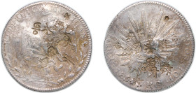 Mexico Federal Republic 1854 Ca RG 8 Reales Silver (.903) Chihuahua Mint 27.04g VF Chopmarked KM 377.2