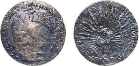 Mexico Federal Republic 1855 Ga JG 8 Reales Silver (.903) Guadalajara Mint 23.62g VF Seawater Corrossion KM 377.6