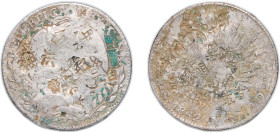 Mexico Federal Republic 1862 Go YF 8 Reales Silver (.903) Guanajuato Mint 26.59g VF Chopmarked KM 377.8