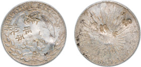 Mexico Federal Republic 1868 Zs YH 8 Reales Silver (.903) Zacatecas Mint 26.57g VF Chopmarked KM 377.13