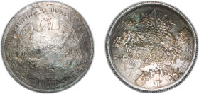 Mexico Federal Republic 1871 Mo M 1 Peso Silver (.903) Mexico City Mint (6974000) 26.82g VF Chopmarked KM 408.5