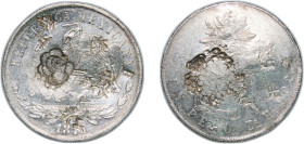 Mexico Federal Republic 1871 Zs H 1 Peso Silver (.903) Zacatecas Mint (4459000) 26.32g VF Chopmarked KM 408.8