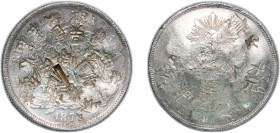 Mexico Federal Republic 1872 Mo M 1 Peso Silver (.903) Mexico City Mint (4801000) 26.41g VF Chopmarked KM 408.5