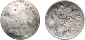 Mexico Federal Republic 1872 OA E 1 Peso Silver (.903) Oaxaca Mint 26.95g VF Chopmarked KM 408.6