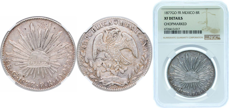 Mexico Federal Republic 1877 Go FR 8 Reales Silver (.903) Guanajuato Mint (24770...