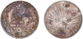 Mexico Federal Republic 1877 Pi MH 8 Reales Silver (.903) San Luis Potosi Mint (1018000) 26.5g VF Chopmarked KM 377.12
