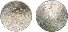 Mexico Federal Republic 1878 Go FR 8 Reales Silver (.903) Guanajuato Mint (2273000) 26.94g VF Chopmarked KM 377.8