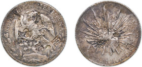 Mexico Federal Republic 1878 Mo MH 8 Reales Silver (.903) Mexico City Mint (2154000) 26.87g VF Chopmarked KM 377.10