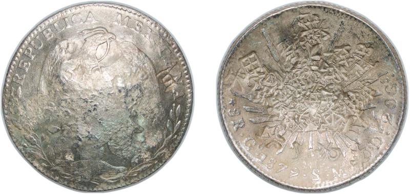 Mexico Federal Republic 1879 Go SM 8 Reales Silver (.903) Guanajuato Mint 26.87g...