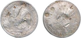 Mexico Federal Republic 1880 Ga JA 8 Reales Silver (.903) Guadalajara Mint 26.92g VF Chopmarked KM 377.6