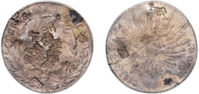 Mexico Federal Republic 1883 Pi MH 8 Reales Silver (.903) San Luis Potosi Mint (1545000) 27.03g VF Chopmarked KM 377.12