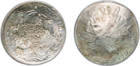 Mexico Federal Republic 1885 Ca MM 8 Reales Silver (.903) Chihuahua Mint (1345000) 26.96g VF Chopmarked KM 377.2