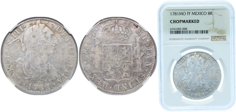 Mexico Spanish colony 1781 Mo FF 8 Reales - Carlos III Silver (.903) Mexico City...