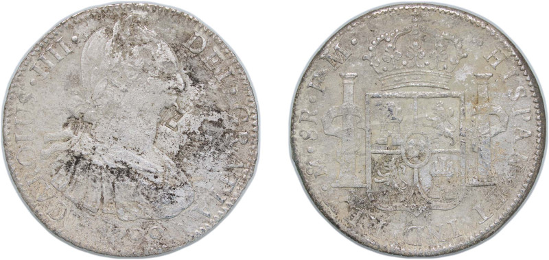 Mexico Spanish colony 1799 Mo FM 8 Reales - Carlos IV Silver (.903) Mexico City ...