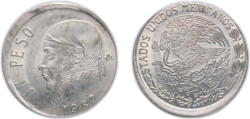 Mexico United Mexican States 1982 Mo 1 Peso Copper-nickel Mexico City Mint (2350...