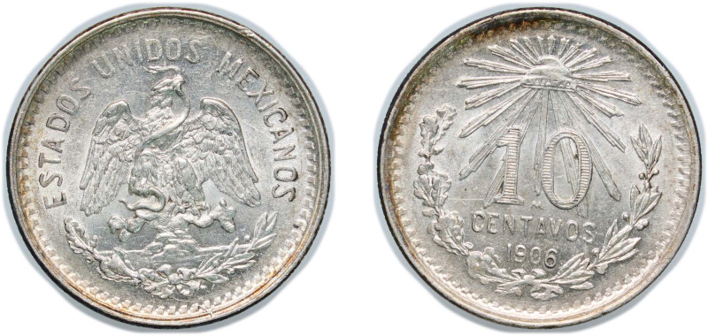 Mexico United Mexican States 1906 M 10 Centavos Silver (.800) Mexico City Mint (...