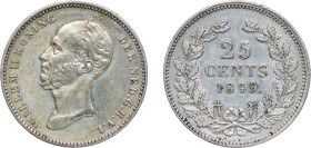 Netherlands Kingdom 1849 25 Cents - Willem II Silver (.640) Utrecht Mint (8059000) 3.575g AU KM 76