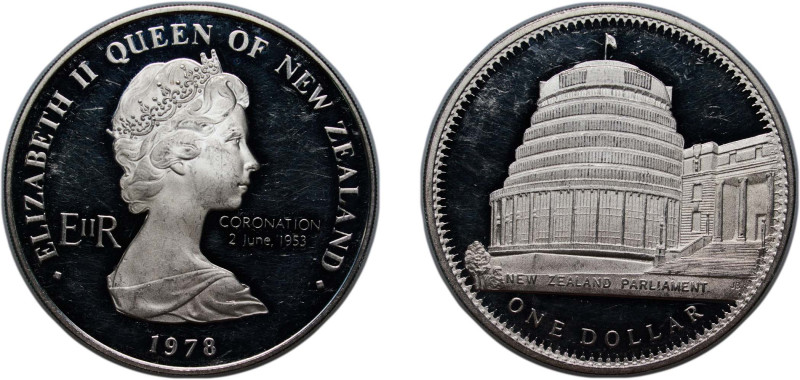 New Zealand State 1978 1 Dollar - Elizabeth II (2nd Portrait; Coronation Jubilee...